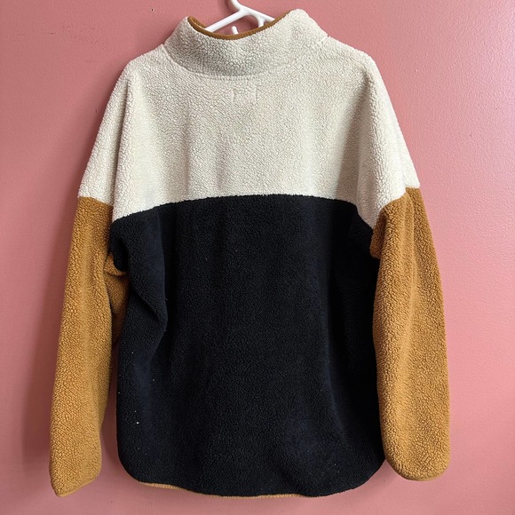 Sherpa Teddy pullover 1/4 zip sweatshirt womens plus 1x animal - Picture 3 of 3